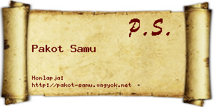 Pakot Samu névjegykártya